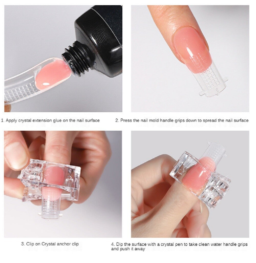 10-Piece Quick-Build Nail Tip Clipper Set – Poly Builder Gel DIY Extension Tool