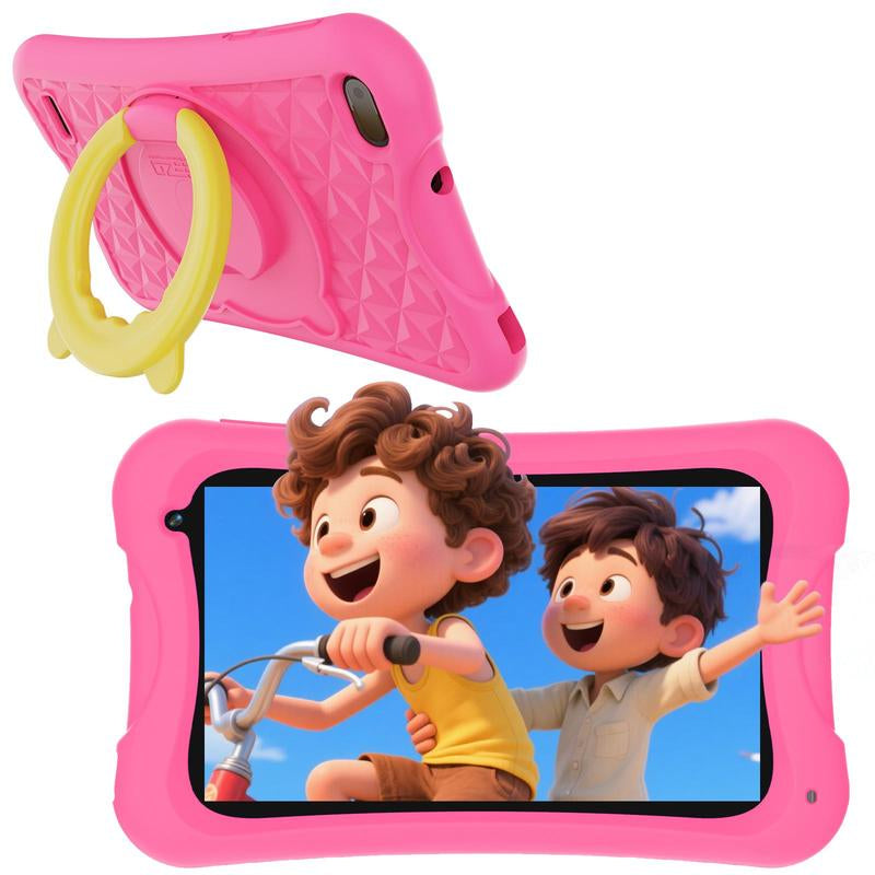 Digiland Kids Tablet 7 Inch Android Educational 32GB Storage Toddler Tablets with Shockproof Protective Case Parent Control Bluetooth Wifi Pink Blue