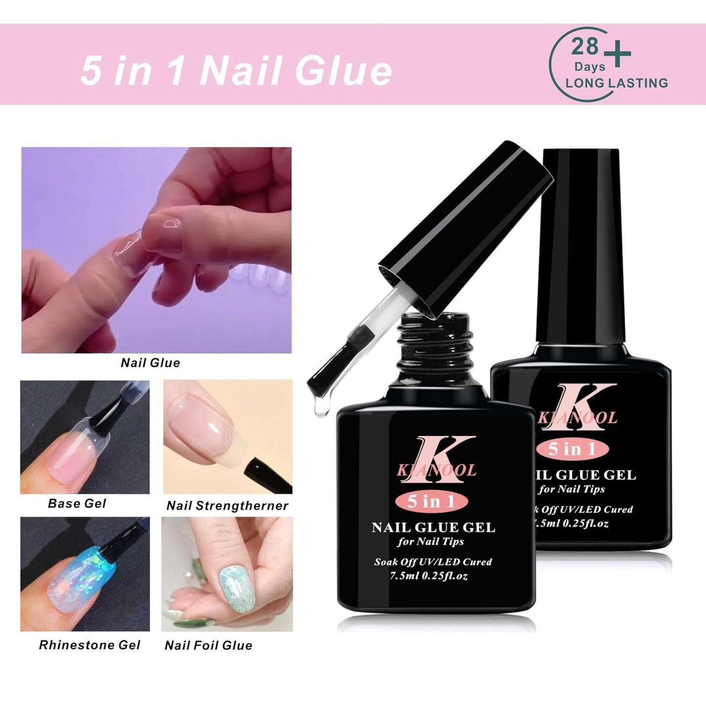 Gel X Nail Tips Kit, 552Pcs XS Short Almond Shape Nail Tip, Gel Press on Nails with UV Light Nail Lamp, Short Fake Nails and 5 in 1 Nail Glue, Easy Nails Art Gelly Tips for DIY Manicure Set Women