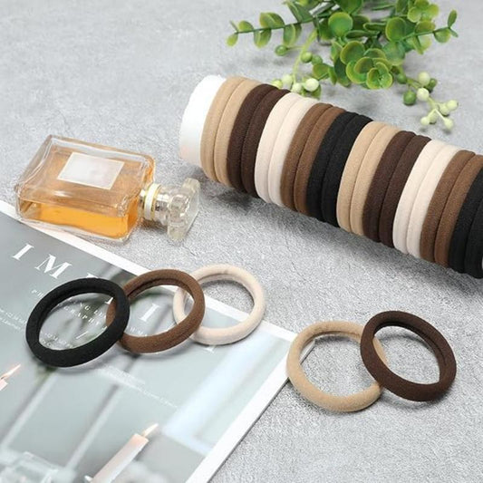 30 Counts Scrunchies for Women Girls Men Hair Accessories,Four-Color Hair Bands Seamless Ponytail Fixator No Damage Thick Elastic,Durable Neutral Colors.