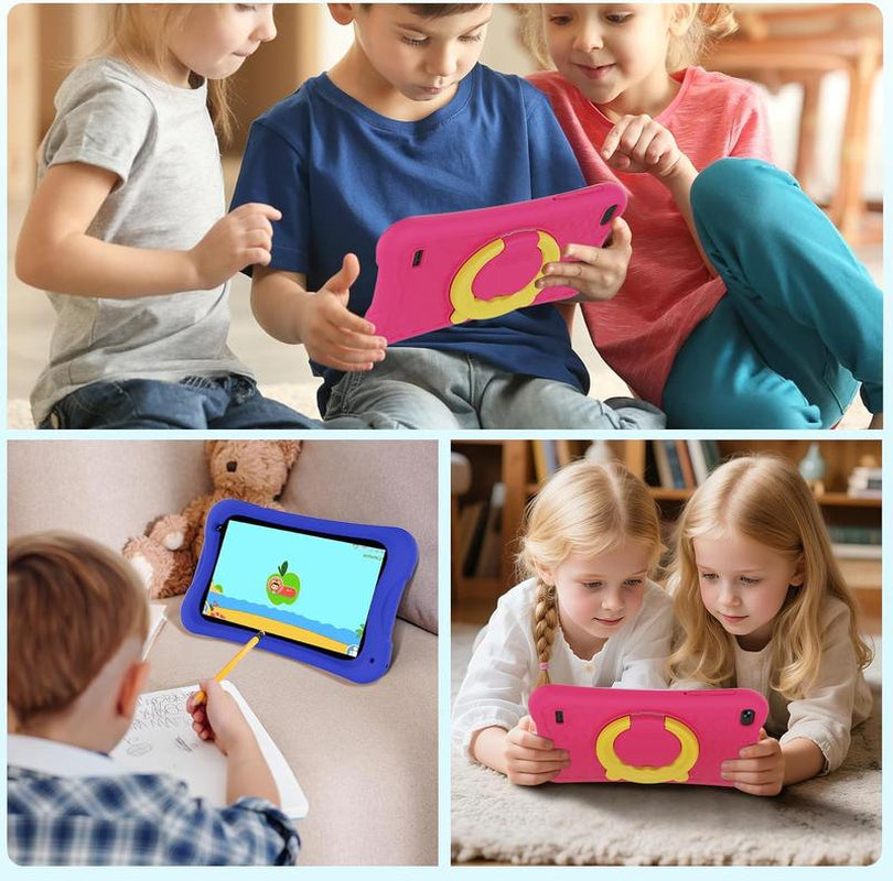 Digiland Kids Tablet 7 Inch Android Educational 32GB Storage Toddler Tablets with Shockproof Protective Case Parent Control Bluetooth Wifi Pink Blue