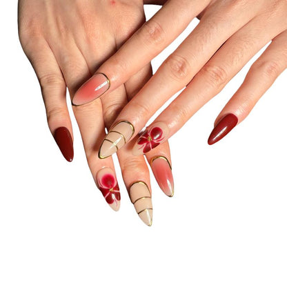 Nailcoldan Handmade Christmas Day Nails 100% Handcrafted 3D Press-On Reusable Salon-Quality 2025 New 10PCS Glitter Base French Tip Eco-Friendly Gel Extension Argentine