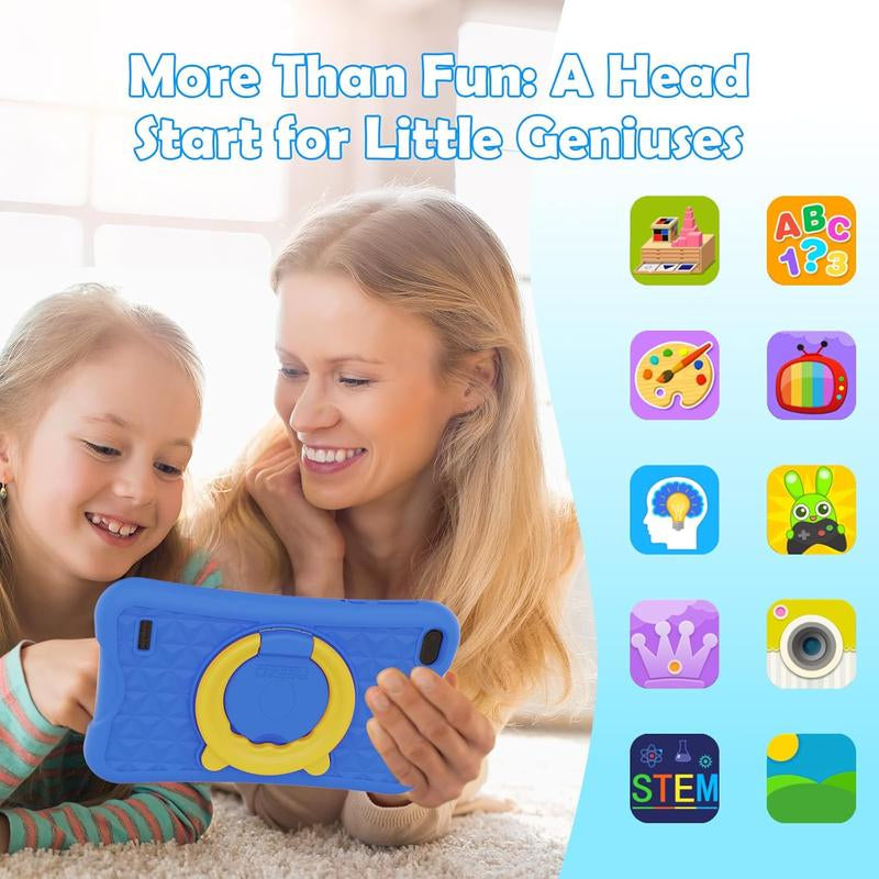 Digiland Kids Tablet 7 Inch Android Educational 32GB Storage Toddler Tablets with Shockproof Protective Case Parent Control Bluetooth Wifi Pink Blue