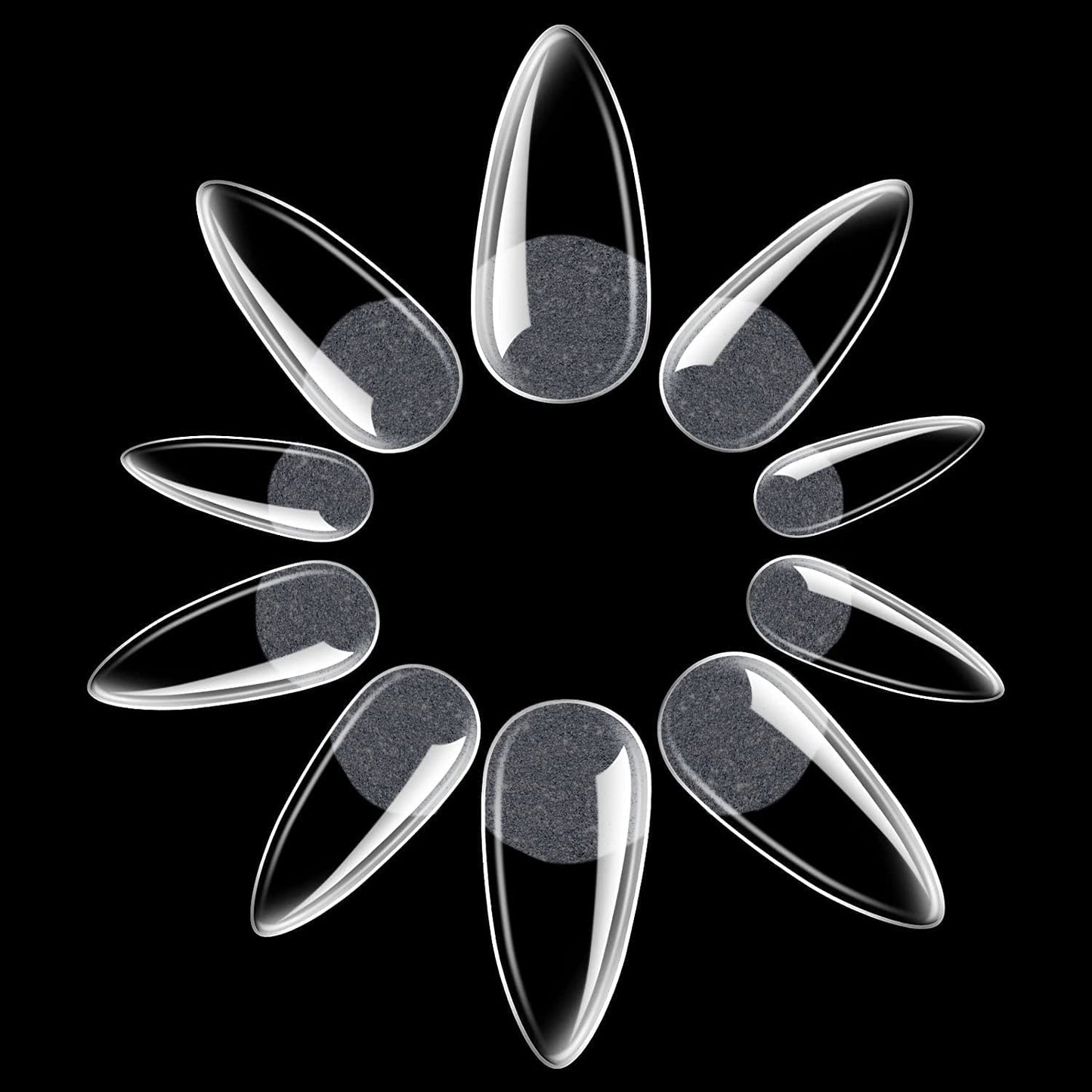 Almond Fake Gel Nail Tips, 216Pcs Medium Almond Pre Shaped Nails Tips for Long-Lasting Acrylic Nails, Perfect for DIY at Home French Style Nail Salon 12 Sizes