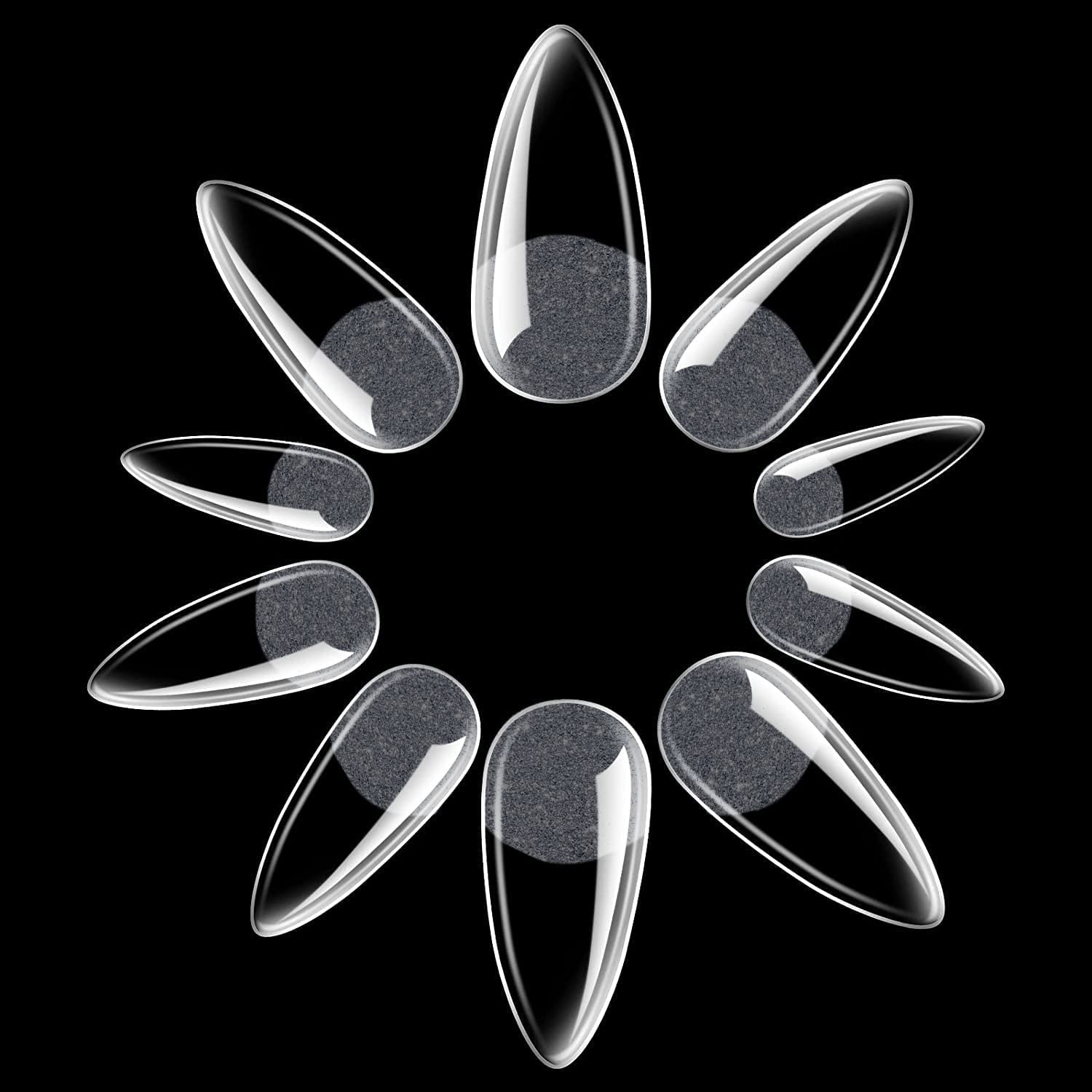 Almond Fake Gel Nail Tips, 216Pcs Medium Almond Pre Shaped Nails Tips for Long-Lasting Acrylic Nails, Perfect for DIY at Home French Style Nail Salon 12 Sizes