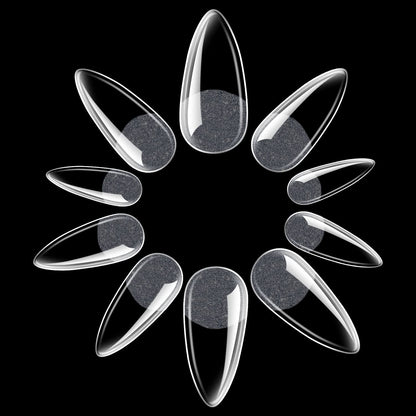 Almond Fake Gel Nail Tips, 216Pcs Medium Almond Pre Shaped Nails Tips for Long-Lasting Acrylic Nails, Perfect for DIY at Home French Style Nail Salon 12 Sizes