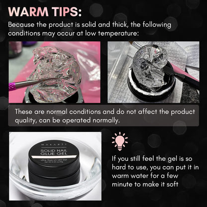 Nail Tips and Glue Kit: 15ML Solid Gel with 500PCS Almond Medium Soft Tips, Full Cover Pre-Buffed Nails, Portable Mini Lamp, and Base Coat for DIY Manicure Art