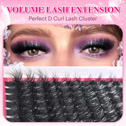 Surprise! Cluster Lash Extension Gift Set | Includes 30D 40D 60D 80D Natural Styles + 100D Extra Volume | Soft & Lightweight | Comes with Glue, Tweezers & Brush | Easy DIY at Home | Create Salon-Quality Look | Long-Lasting Glamorous Effect