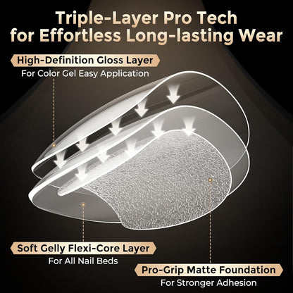 Short Almond Nail Tips: 504Pcs Soft Gel Nail Tips Pre Etched Short Fake Nails, Half Matte Full Cover Clear Press on Nails for Nail Extension DIY Home, 12 Sizes Acrylic Gelly Tips