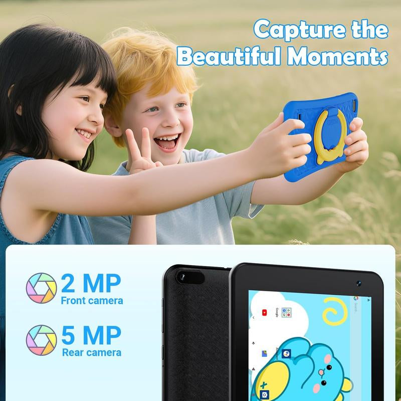 Digiland Kids Tablet 7 Inch Android Educational 32GB Storage Toddler Tablets with Shockproof Protective Case Parent Control Bluetooth Wifi Pink Blue