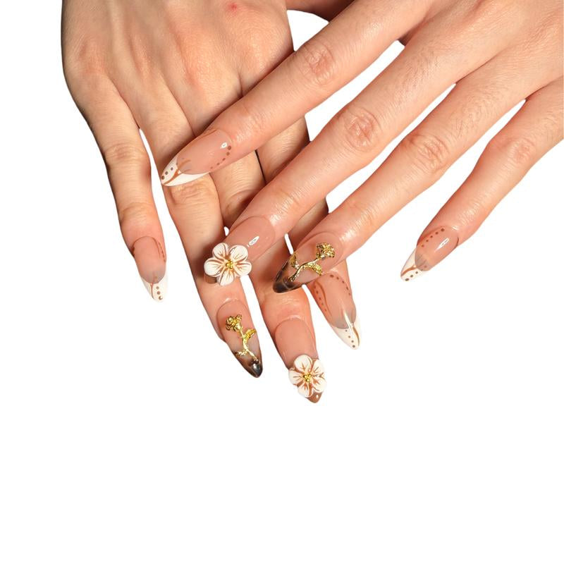 Nailcoldan Handmade Christmas Day Nails 100% Handcrafted 3D Press-On Reusable Salon-Quality 2025 New 10PCS Glitter Base French Tip Eco-Friendly Gel Extension Argentine