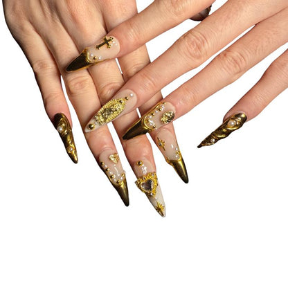 Nailcoldan Handmade Christmas Day Nails 100% Handcrafted 3D Press-On Reusable Salon-Quality 2025 New 10PCS Glitter Base French Tip Eco-Friendly Gel Extension Argentine