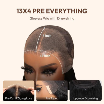 Unice Glueless Piano Highlights Brown Straight Bob Wig with Dark Roots Pre Cut 7X5/13X4 HD Lace Front Human Hair Wigs with Invisible Knots Ready and Go Short Bob Wig for Women Beginners Friendly