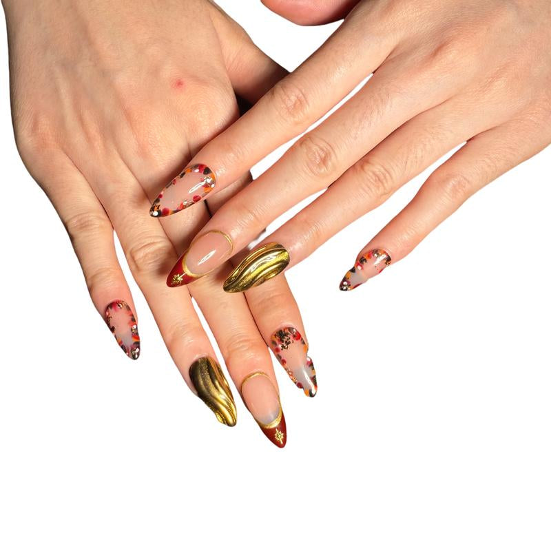 Nailcoldan Handmade Christmas Day Nails 100% Handcrafted 3D Press-On Reusable Salon-Quality 2025 New 10PCS Glitter Base French Tip Eco-Friendly Gel Extension Argentine