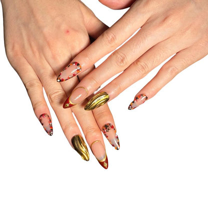 Nailcoldan Handmade Christmas Day Nails 100% Handcrafted 3D Press-On Reusable Salon-Quality 2025 New 10PCS Glitter Base French Tip Eco-Friendly Gel Extension Argentine