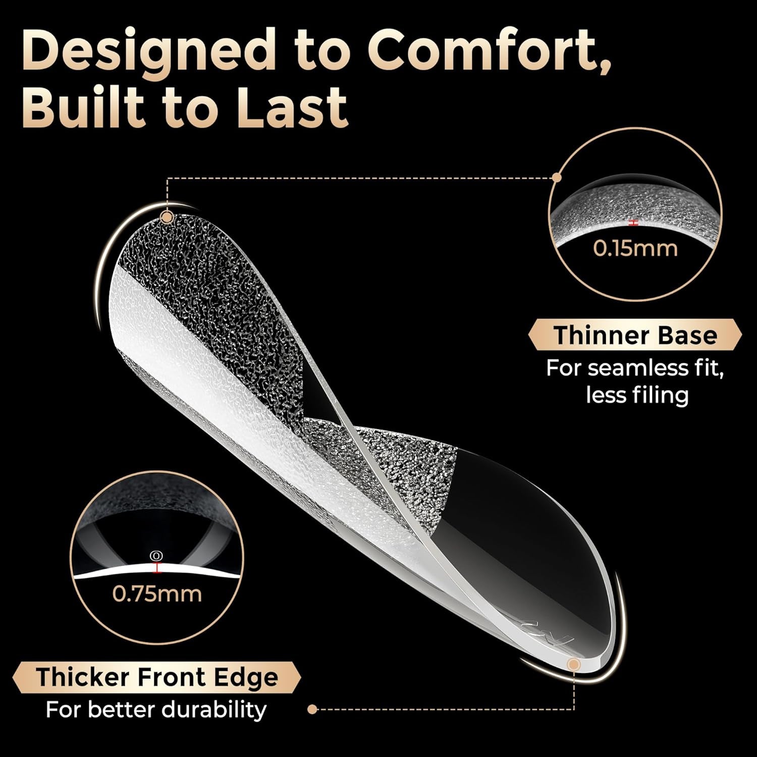 Short Almond Nail Tips: 504Pcs Soft Gel Nail Tips Pre Etched Short Fake Nails, Half Matte Full Cover Clear Press on Nails for Nail Extension DIY Home, 12 Sizes Acrylic Gelly Tips