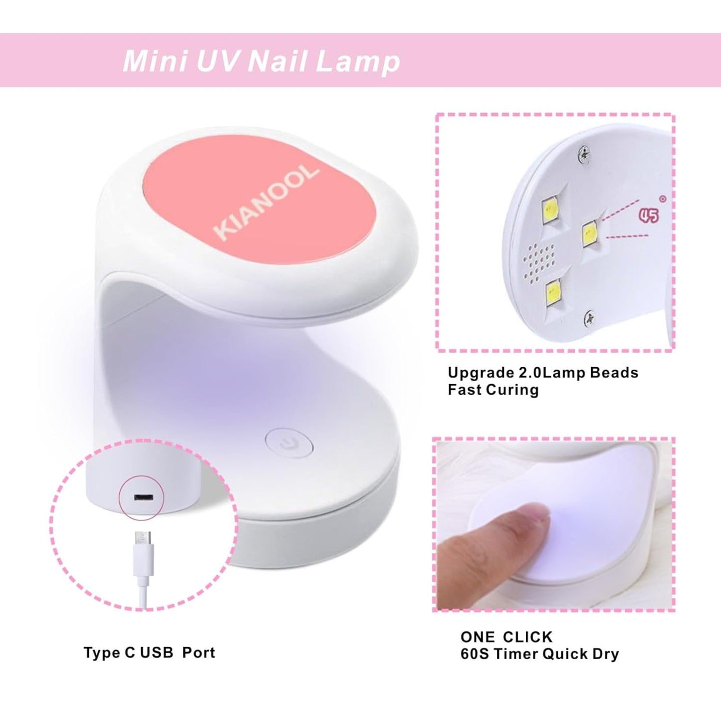 Gel X Nail Tips Kit, 552Pcs XS Short Almond Shape Nail Tip, Gel Press on Nails with UV Light Nail Lamp, Short Fake Nails and 5 in 1 Nail Glue, Easy Nails Art Gelly Tips for DIY Manicure Set Women