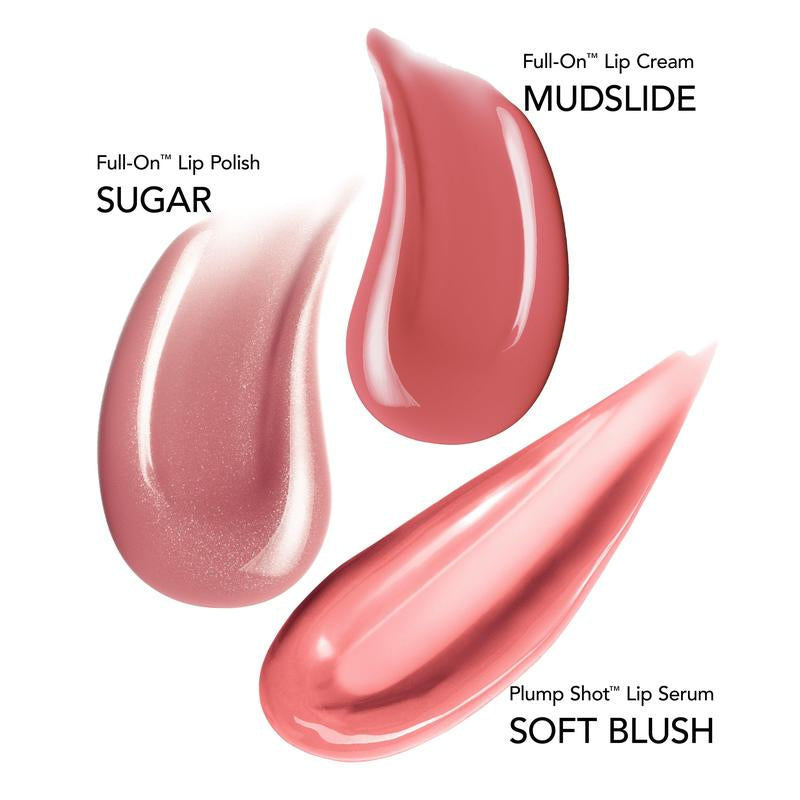 BUXOM Sweet as Suga Mini Lip Plumping Trio - Limited Edition Gloss Set - Hydrate & Smooth with Hyaluronic Acid & Jojoba Oil - Lipgloss, Lip Polish, Lip Cream Bundle