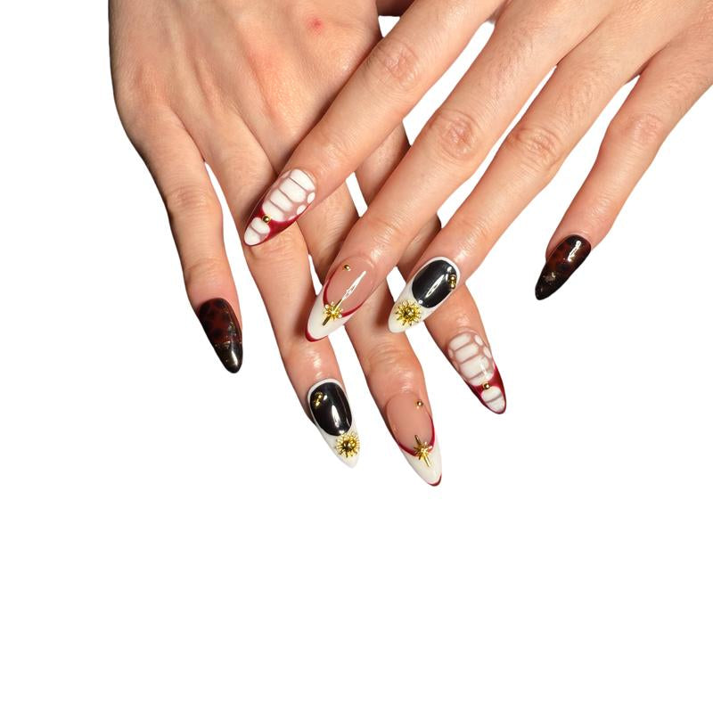 Nailcoldan Handmade Christmas Day Nails 100% Handcrafted 3D Press-On Reusable Salon-Quality 2025 New 10PCS Glitter Base French Tip Eco-Friendly Gel Extension Argentine