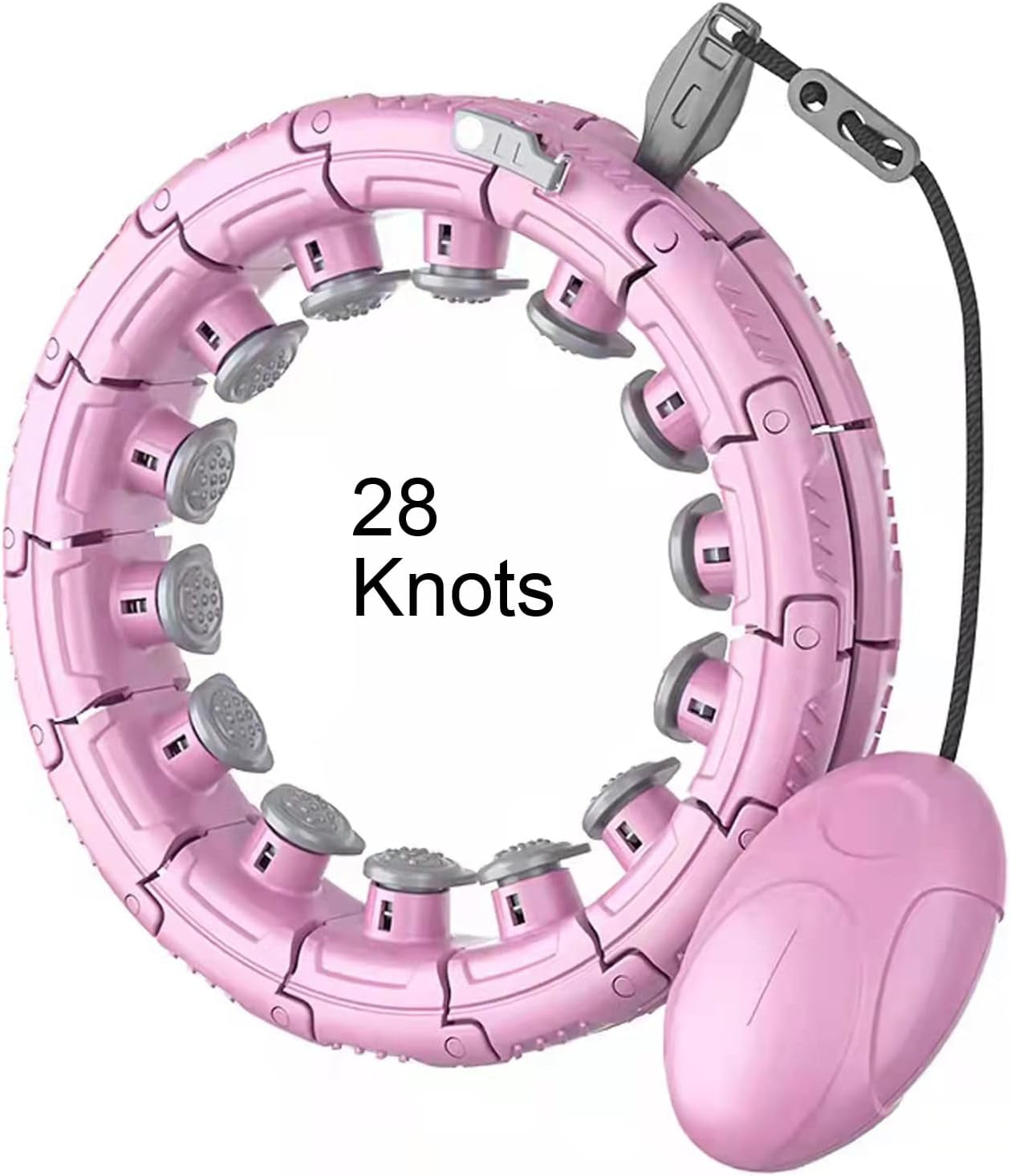 Smart Weighted Hula Exercise Hoop: 2-in-1 Abdominal Fitness and Massage Hoop with Timer, Adjustable Size, and 28 Non-Fall Knots for Adults and Kids