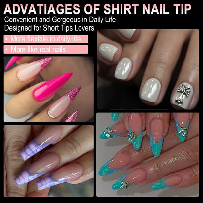 440/550Pcs False Nail Soft Gel Tips Semi-Matte Capsules Almond Coffin French Full Cover Artificial Fake Nails Extension Supplies