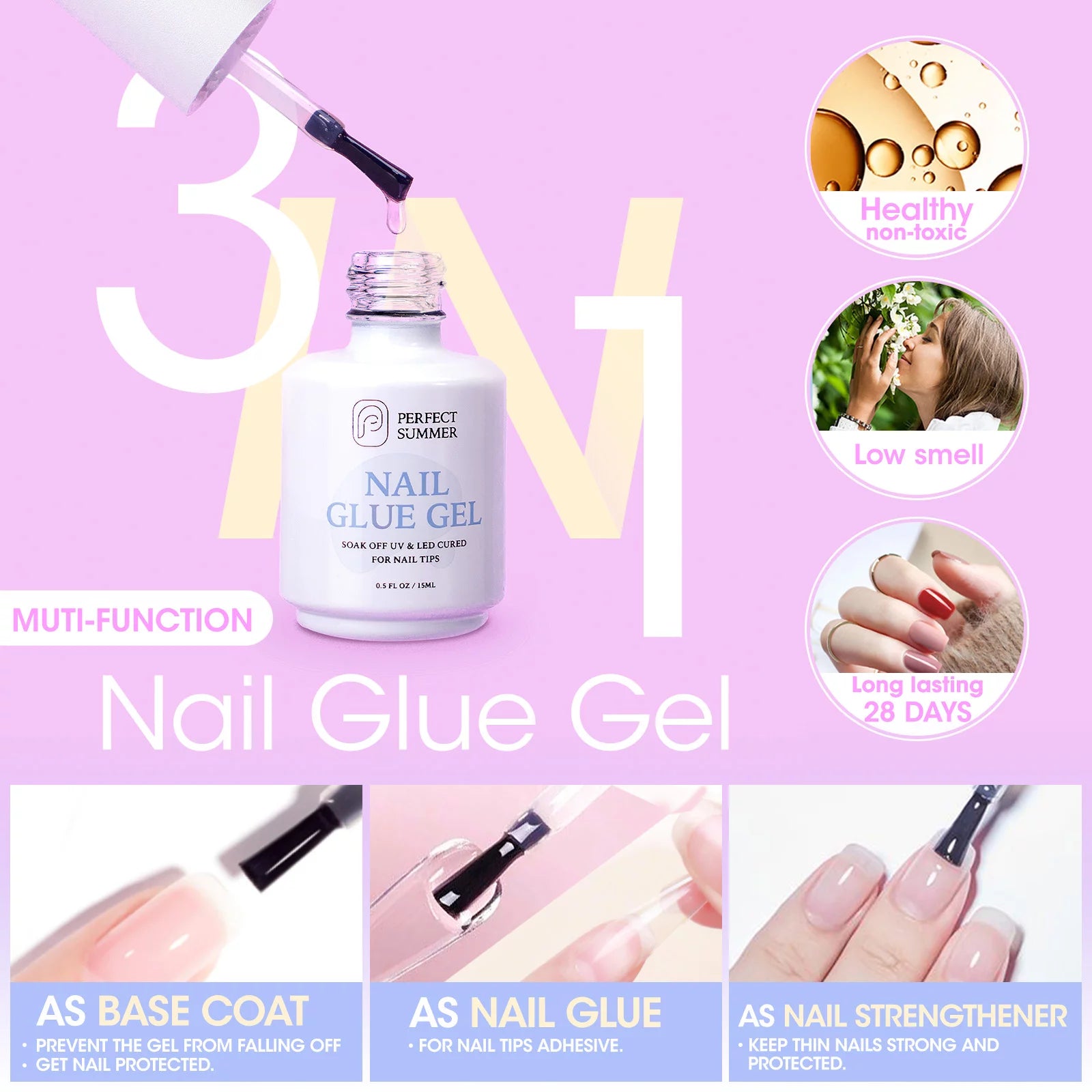 Almond Fake Nail Tips for Press on Nails, 504Pcs Soft Gel Tips for Nail Extensions Full Cover Pre-Shaped 12 Sizes Clear False Nails for Nail Art